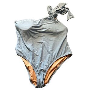 JCrew blue one piece one shoulder blue bikini size 22